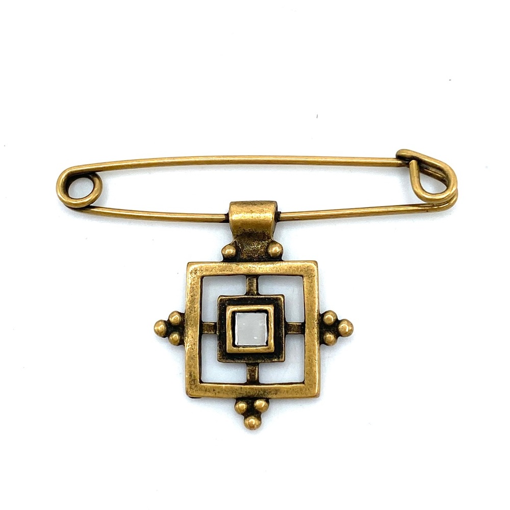 Vintage GUESS Paperclip Brooch Pin Stamped
